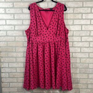 Pink Butterfly Print Dress